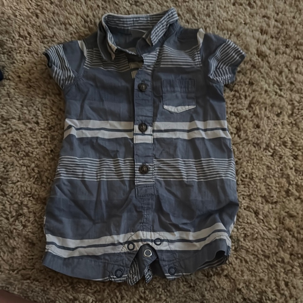 Carter's Blue Striped Bodysuit